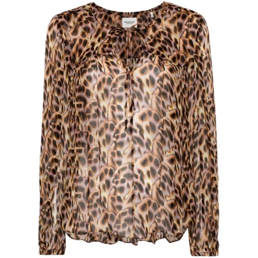 Etoile Isabel Marant Abstract Pattern Blouse Brown 