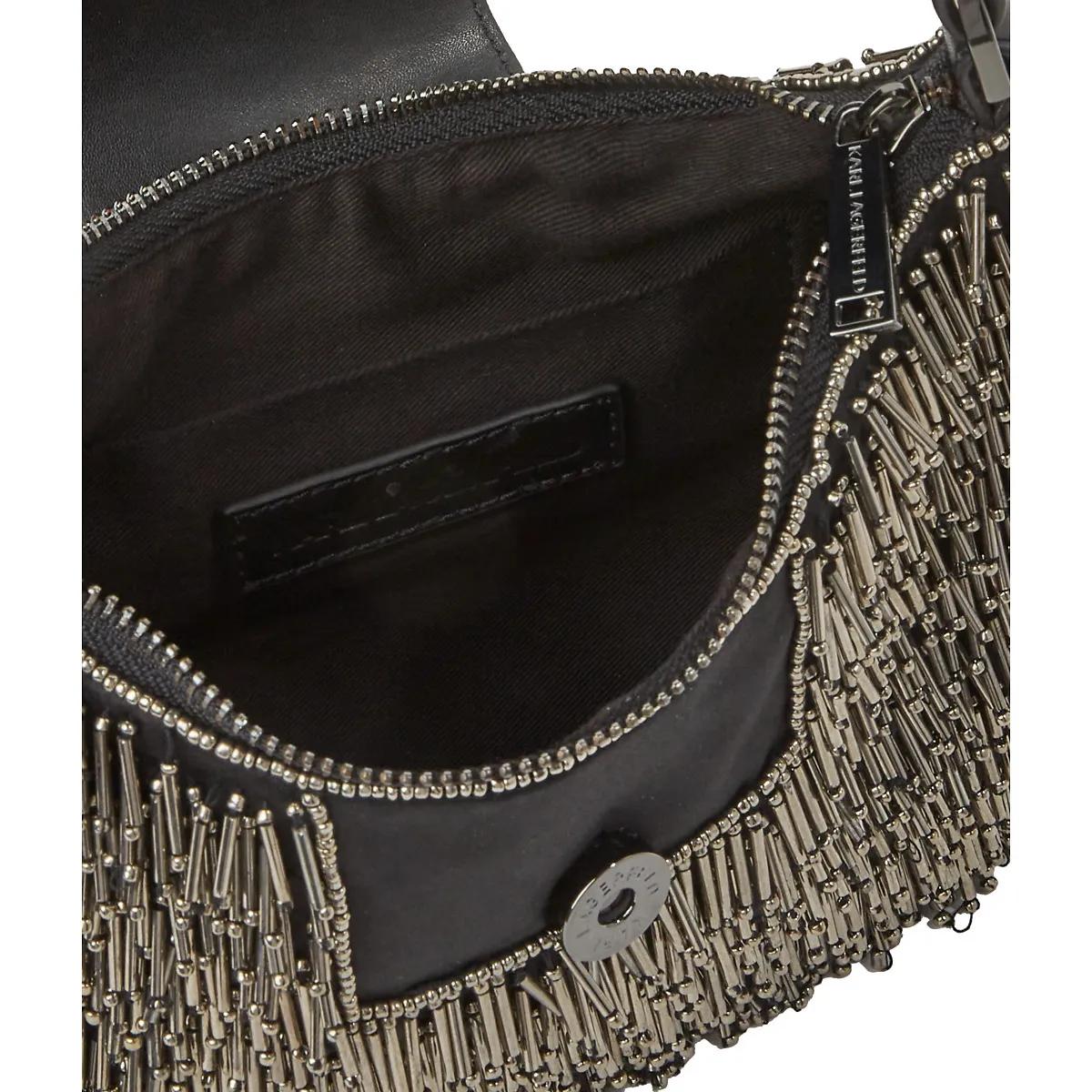 Thumbnail - Karl Lagerfeld Hobo Bags - K/Signature Mond-Tasche mit Perlenbesatz - Gr. unisize - in Schwarz - für Damen