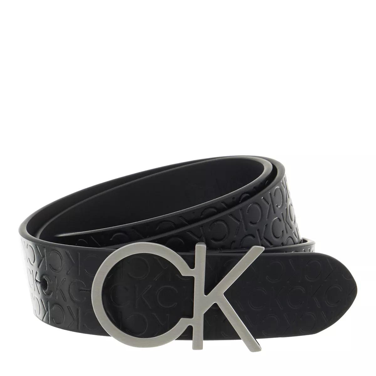 Ck Black Ledergürtel | Klein Re 30Mm Logo Calvin Lock Ck Mn Emb Belt