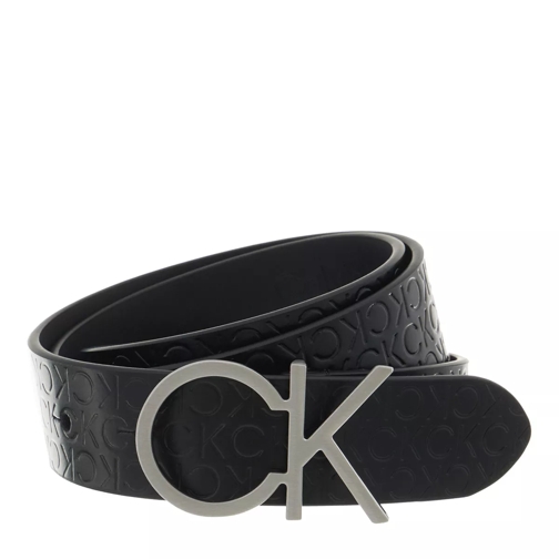 Calvin Klein Re Lock Ck Logo Belt 30Mm Emb Mn Ck Black Ledergürtel