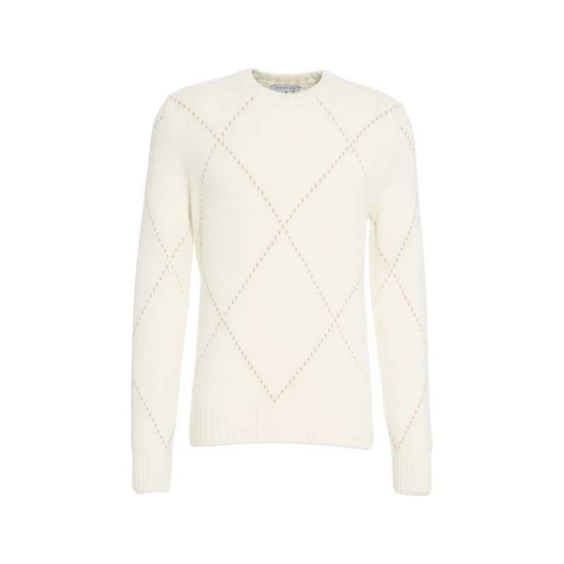 Gender Pull Diamond Pattern Sweater Neutrals