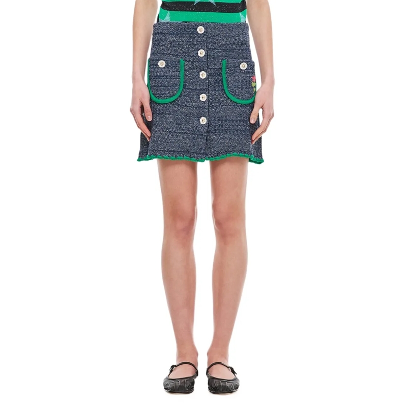 Cormio Minijupe Chiara Cotton Miniskirt Blue