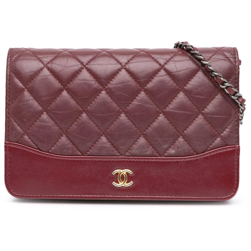 Chanel Sac à bandoulière Quilted Aged Calfskin Gabrielle Wallet on Chain rot