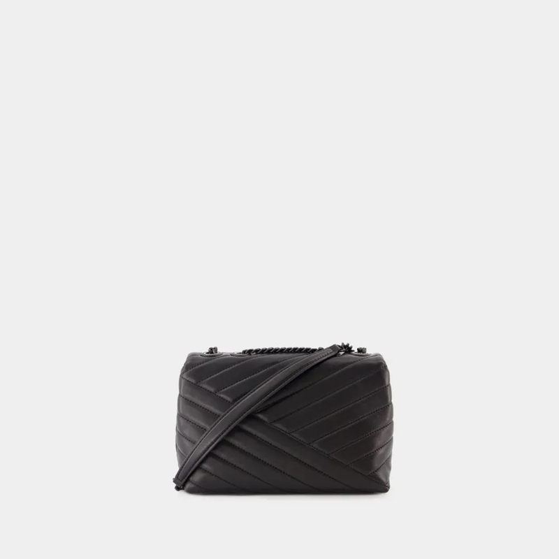 Tory Burch Schultertasche Kira Chevron Powder Coated Small Convertible Shoul Black / Silver(Image 6)