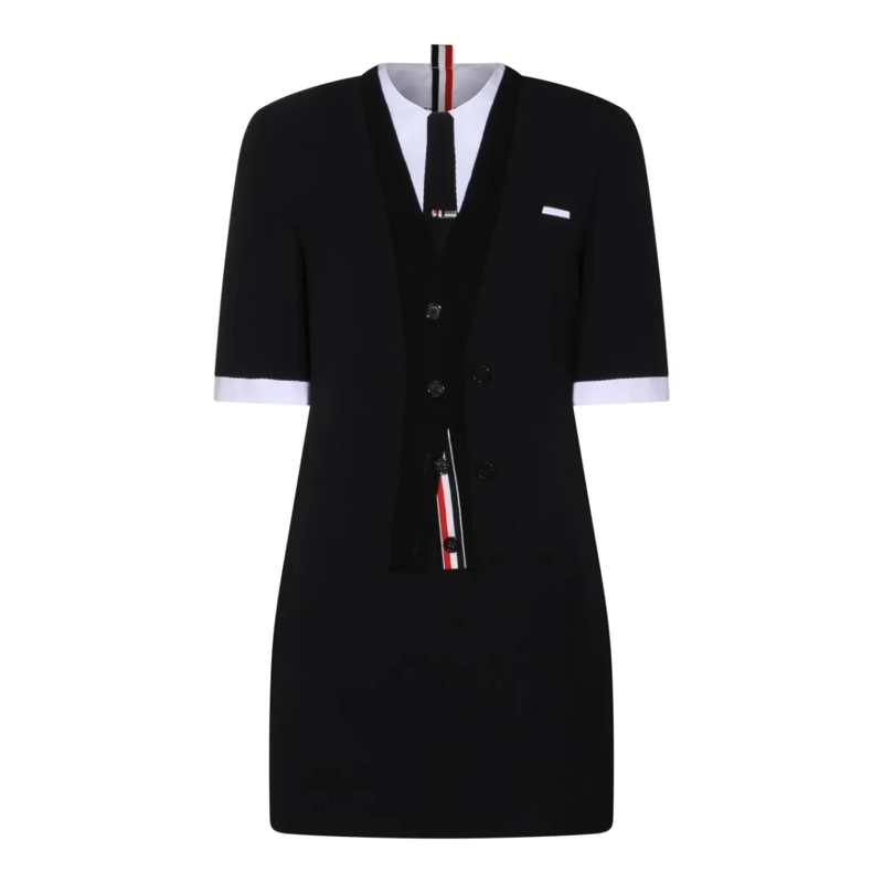 Thom Browne Mini-robe Tailored Black Mini Dress Black