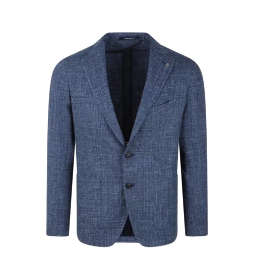 Tagliatore Denim Canvas Single-Breasted Blazer Blue 