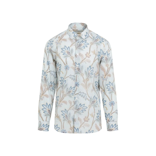 Etro Chemises Roma Light Blue Cotton Shirt Blue