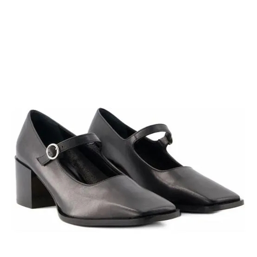 Aeydē Anya Heels - Leather - Black Black Pumps