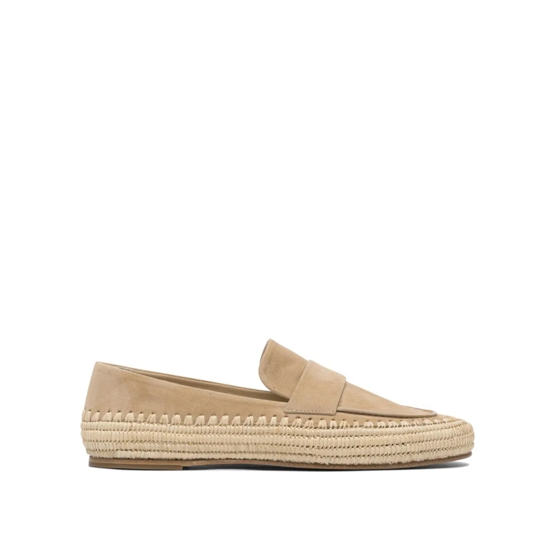 Paloma Barceló Ballerines Loafers With Soft Suede Finish Neutrals
