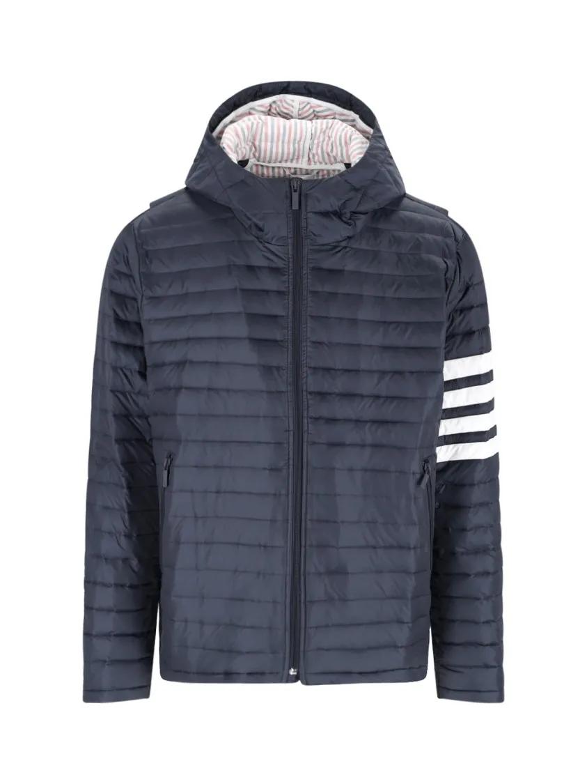 Thumbnail - Thom Browne - '4-Bar' Puffer Jacket – Blue - Größe 5 - blau