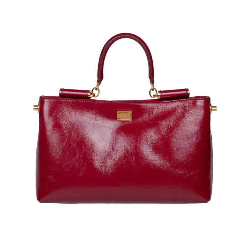 Dolce&Gabbana Schultertasche Vittoria Calfskin Handbag, Dark Red Red