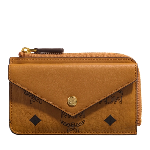 MCM Aren Vi Card Case Mini  Cognac Porte-cartes