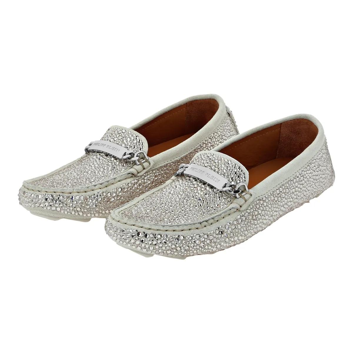 Thumbnail - Philipp Plein Loafer - Mokassin Mit Schmucksteinen - Gr. 40 (EU) - in Beige - für Damen