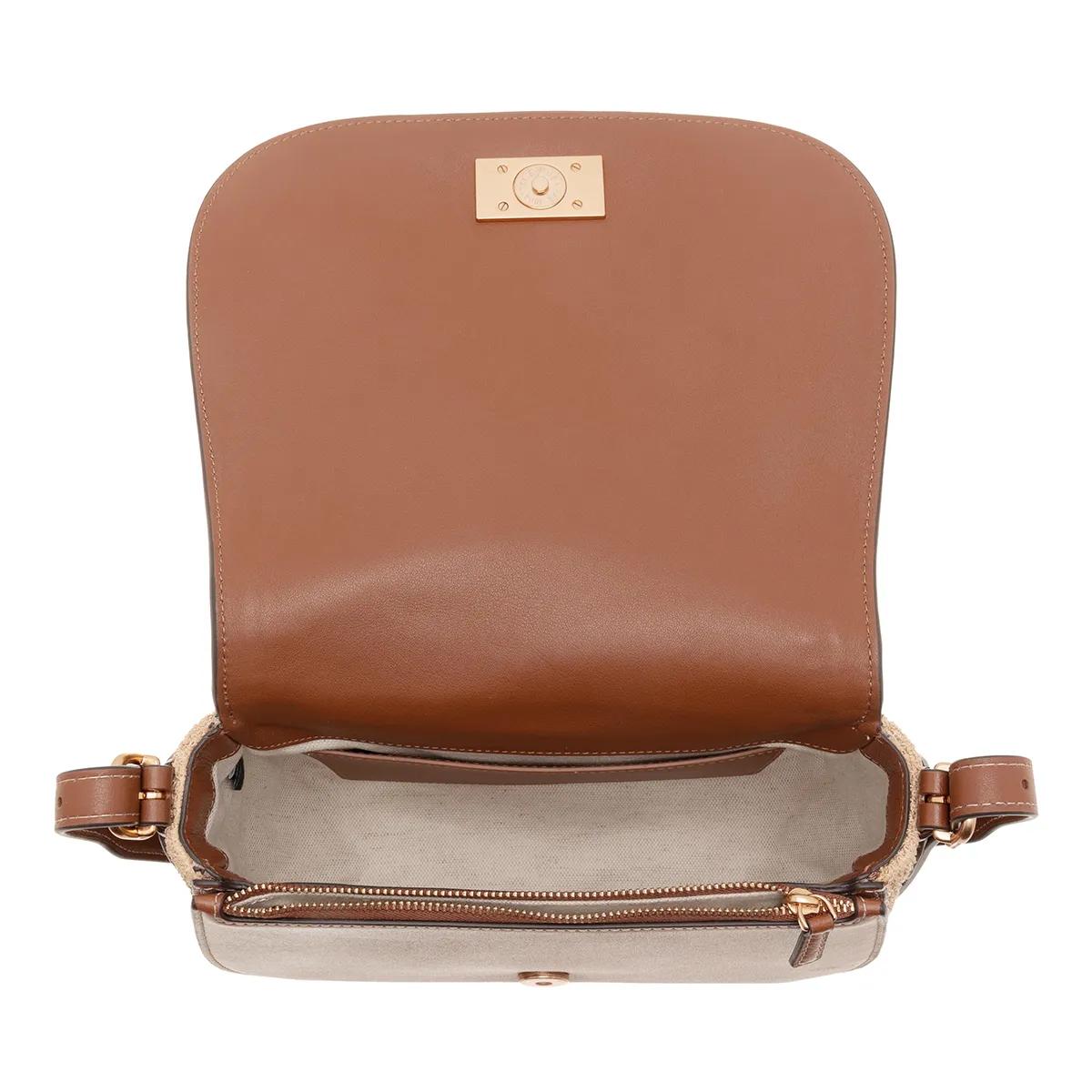 kate spade new york Crossbody bags Nouveau Straw Medium Saddle Bag in beige
