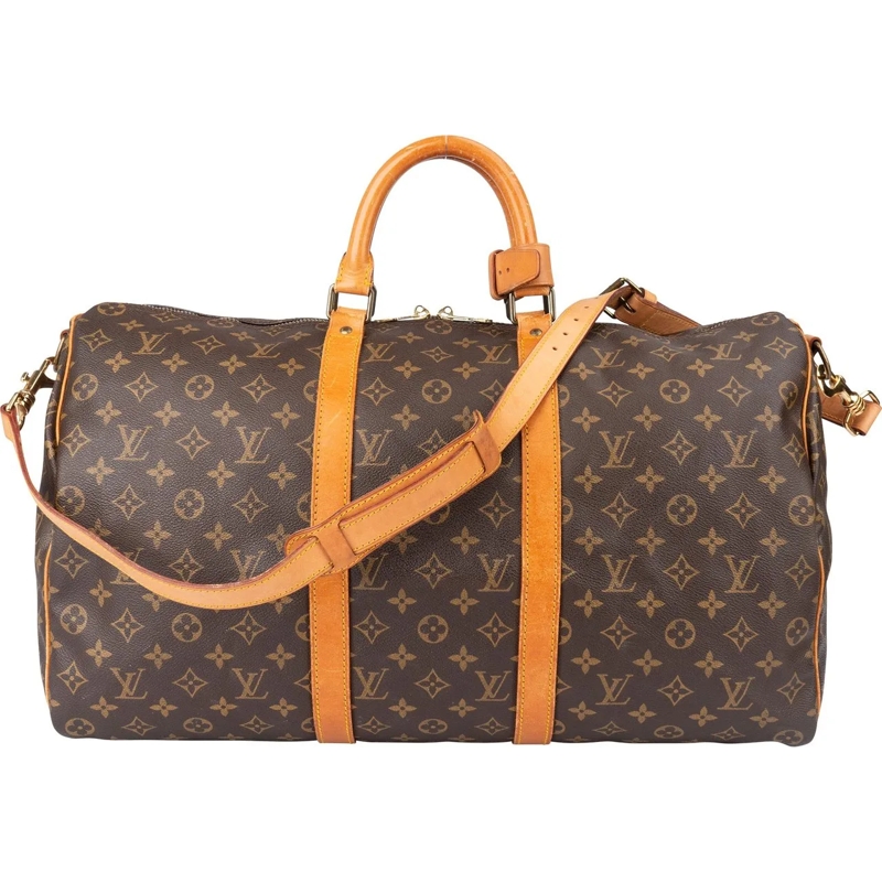 Louis Vuitton Tote Louis Vuitton Canvas Monogram Keepall 50 Bandoulie braun