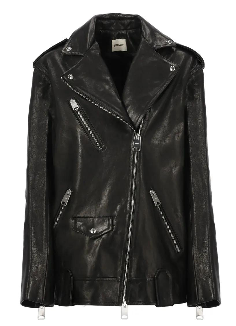 Khaite - Black Leather Jacket - Größe 4 - schwarz