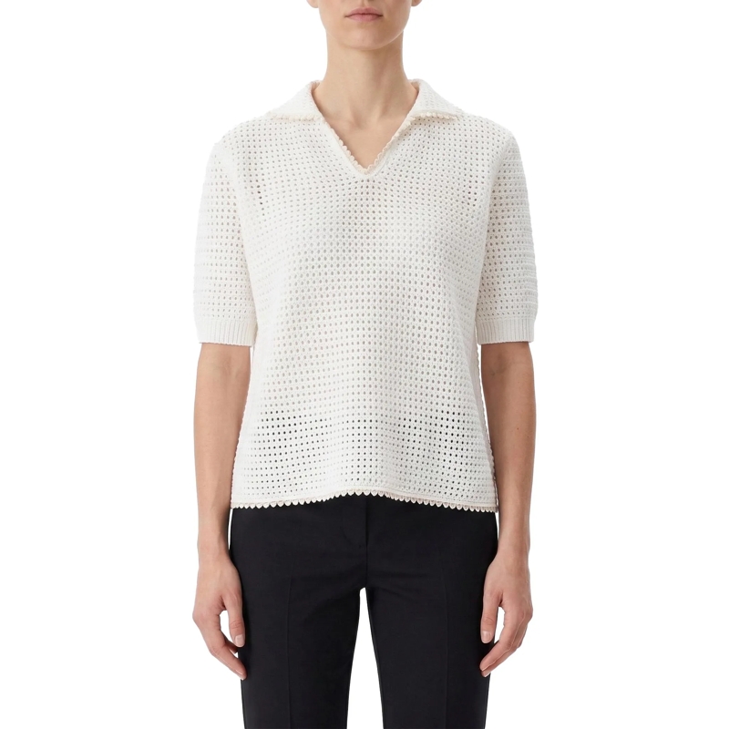 Fabiana Filippi Poloshirt Poloshirt aus Baumwolle weiß(Image 2)