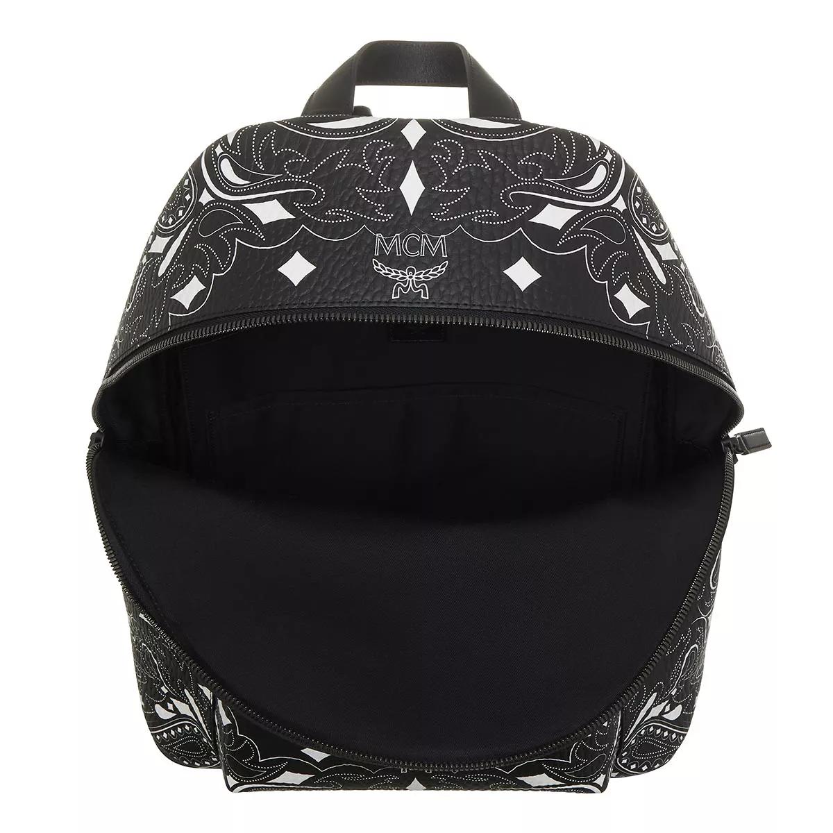 Black and discount white mcm backpack