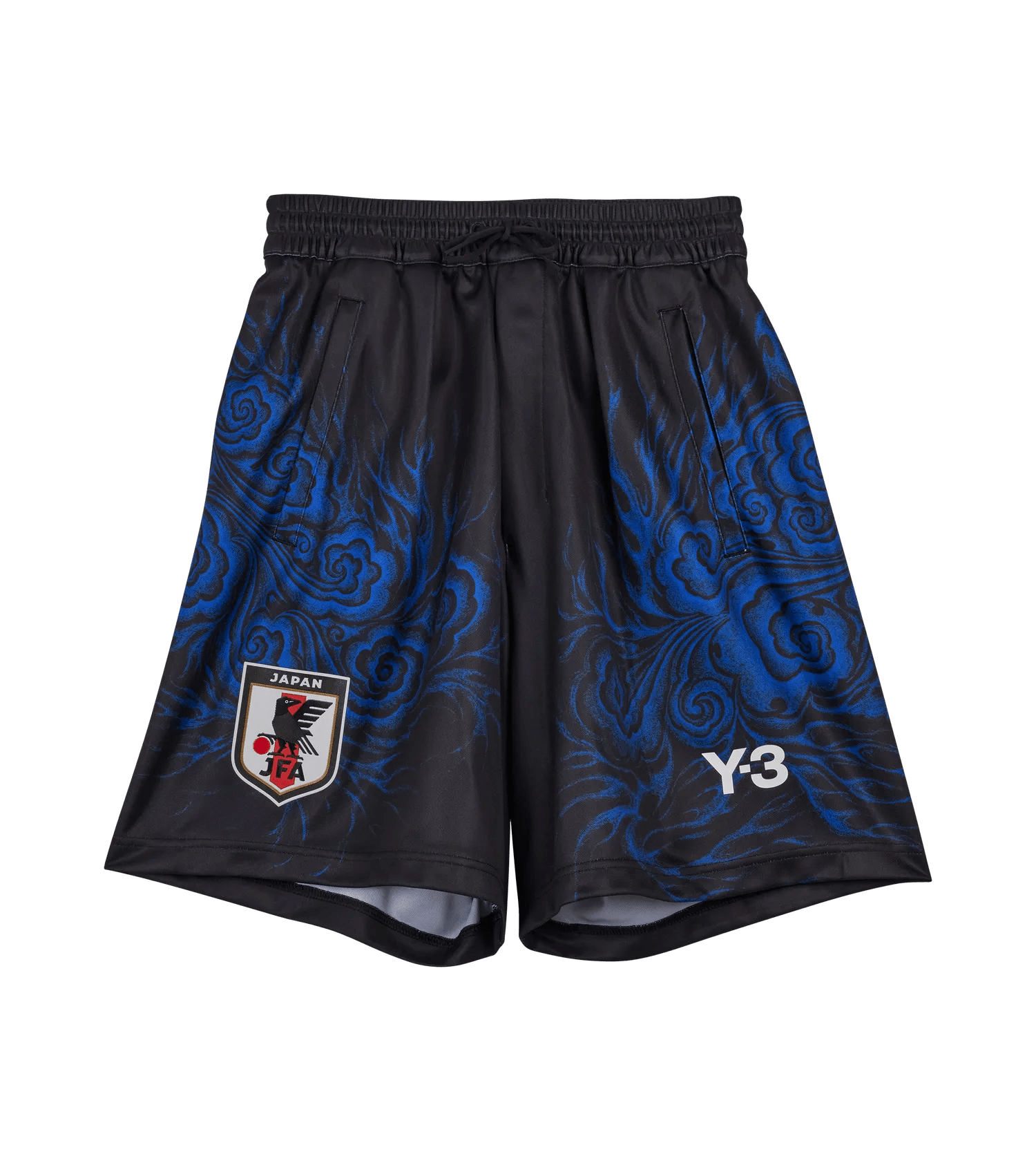 JFA - Y-3 JFA Shorts mit Grafikprint (schwarz/blau) - Größe XXL - schwarz