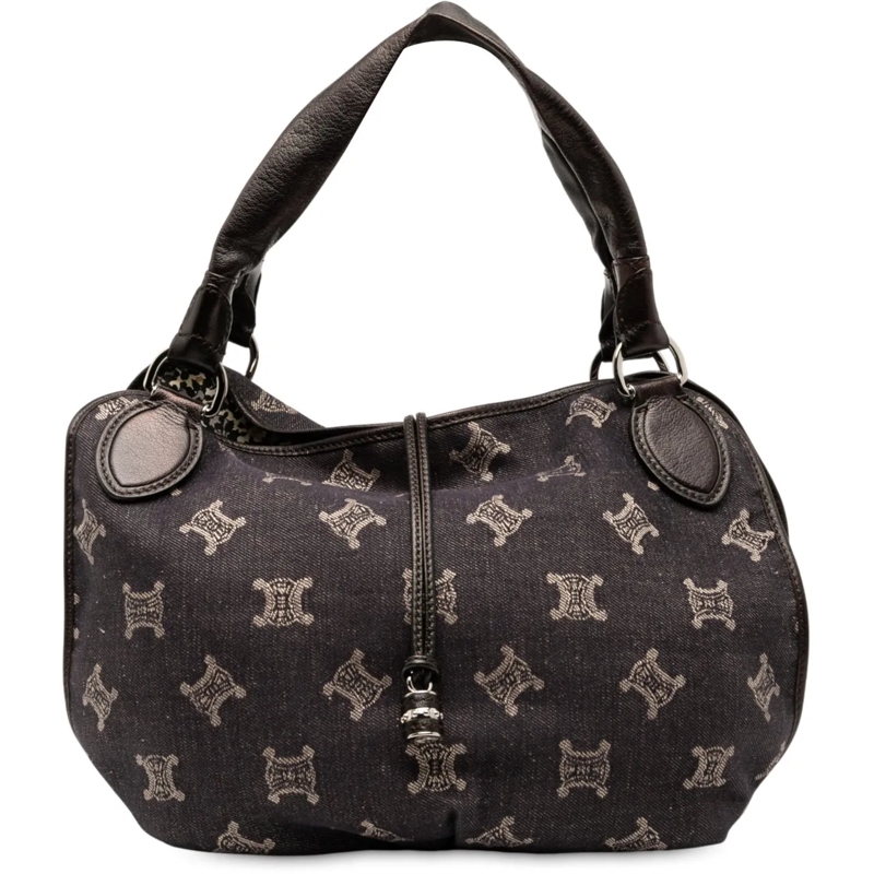 Celine Schultertasche Macadam Denim Bittersweet Hobo Bag braun