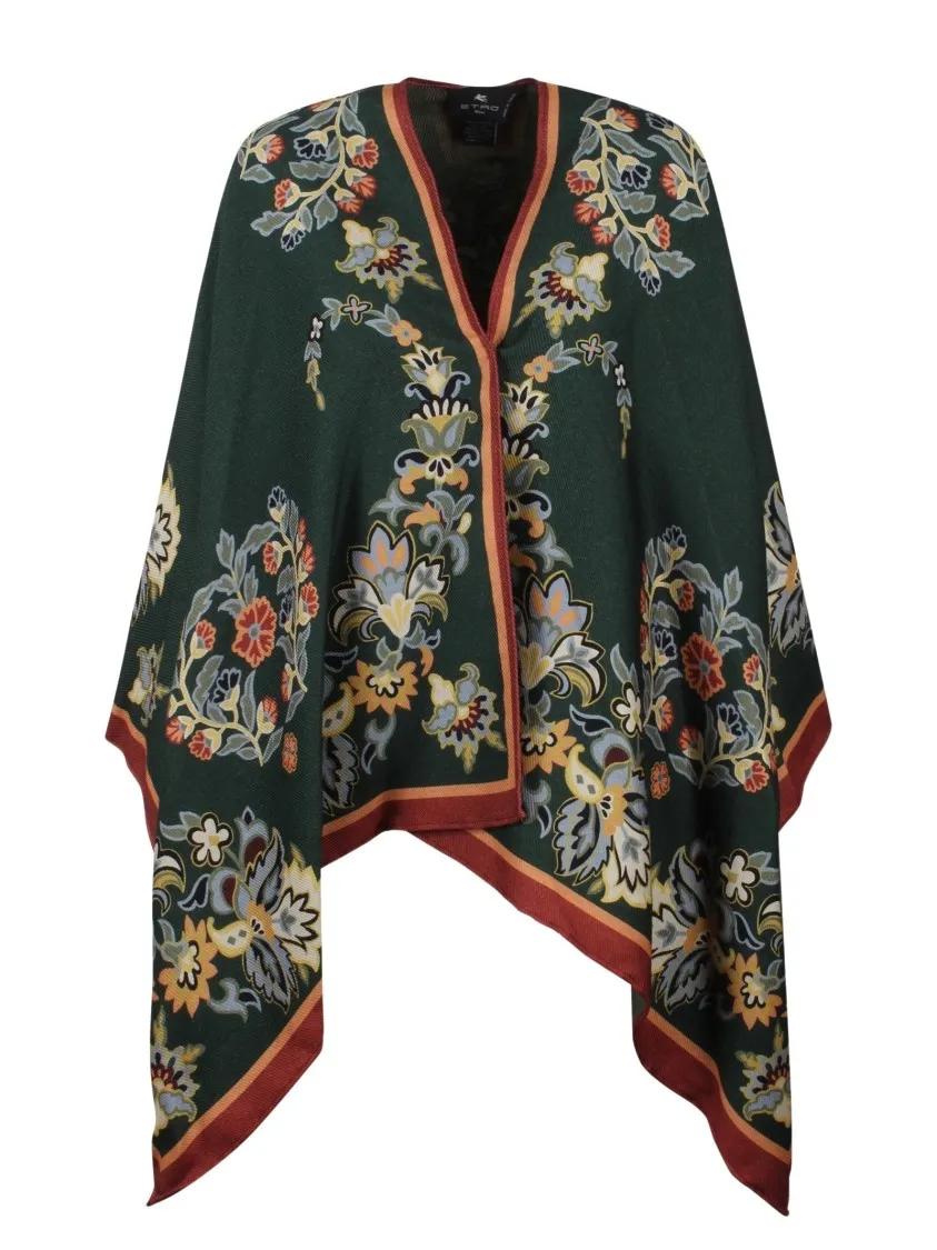 Etro - Paisley Cape - Größe ONE SIZE - grün