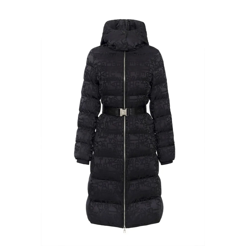 Elisabetta Franchi  Quilted Black Jacket With Belted Waist Black