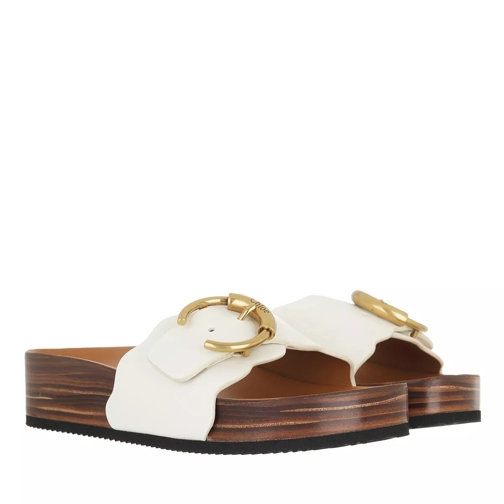 Chloé Ingrid Flat Footbeds Sandals Leather Natural White Sandal