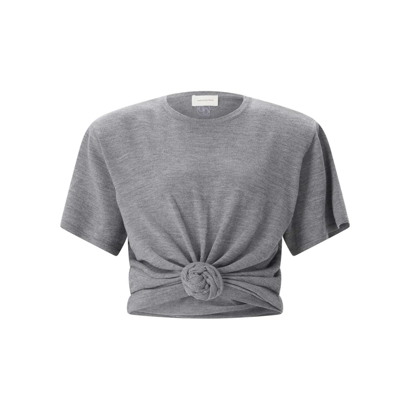 Magda Butrym T-shirt T-Shirt mit Knoten-Detail grau