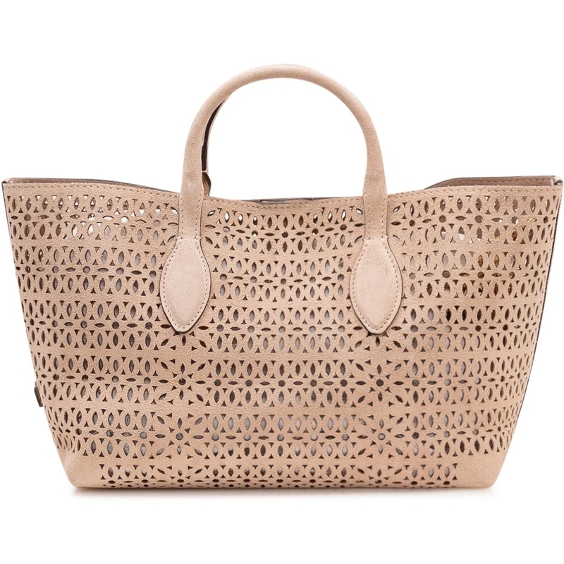 Gianni Chiarini Shopper Borsa Tote Traforata con Doppi Manici beige