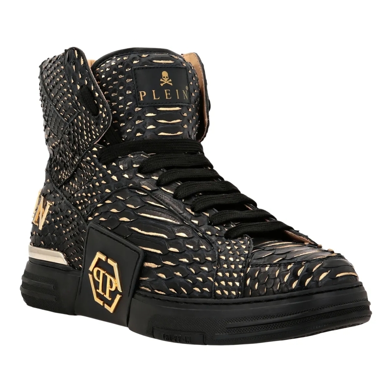 Philipp Plein Low-Top-Sneaker Hochwertige Turnschuhe Hexagon schwarz