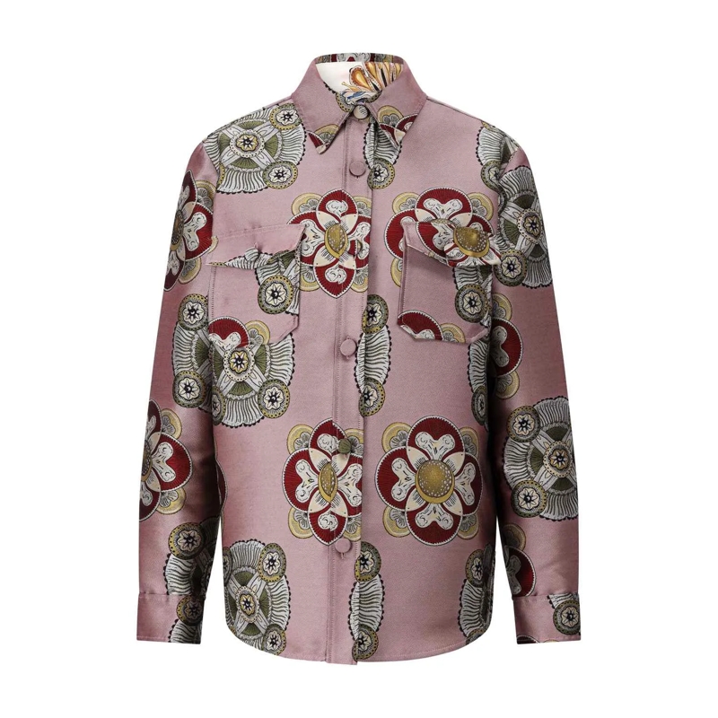 LaDoubleJ Blazer Overshirt mit Muster Rosa