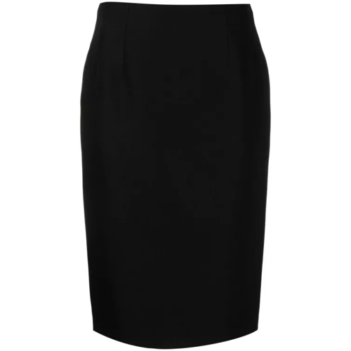 Versace Wool-Blend Pencil Midi Skirt Black 