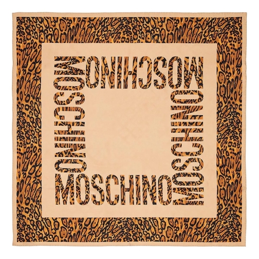 Moschino Scarf  90X90  cm Beige Lichtgewicht Sjaal