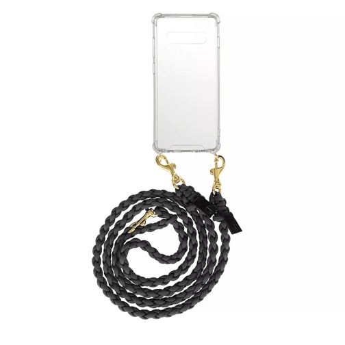 fashionette Smartphone Galaxy S10 Plus Necklace Braided  Black/Gold Phone Sleeve