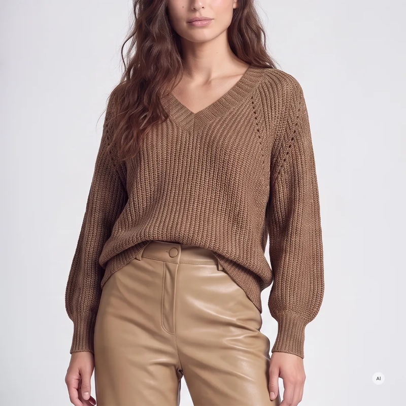 Marc Aurel  Pullover- verlängertes Rückenteil- Ärmel mit Bü beige(Image 3)