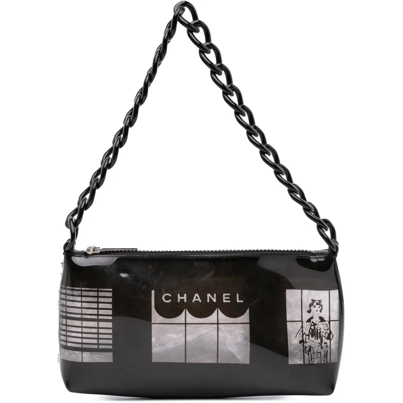 Chanel Fourre-tout Vinyl Coco Window Pochette schwarz