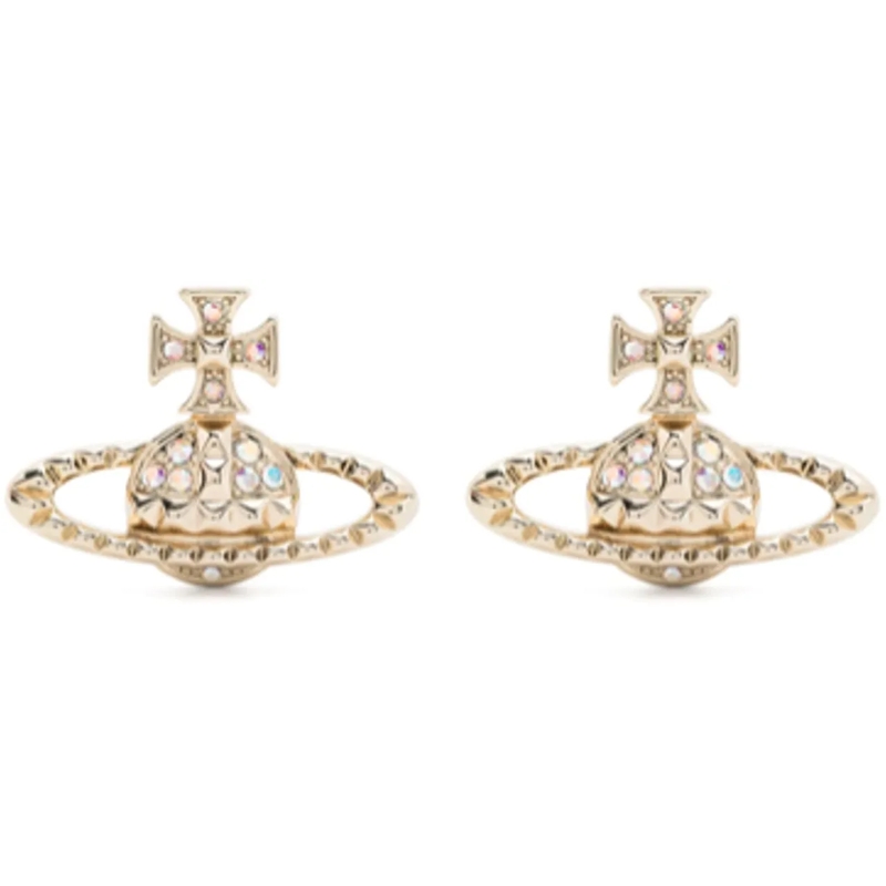 Vivienne Westwood Créoles Mayfair Bas Relief Earrings Gold Crystal mehrfarbig
