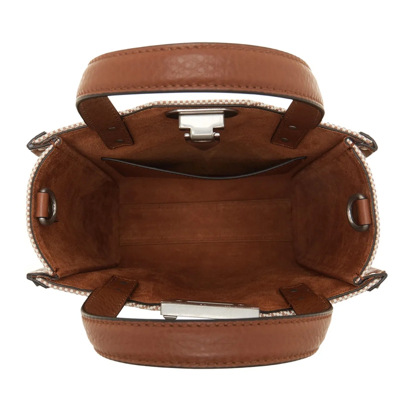 Valentino Garavani Tote Small Tote Bag Canvas Natural Tobacco(Image 6)