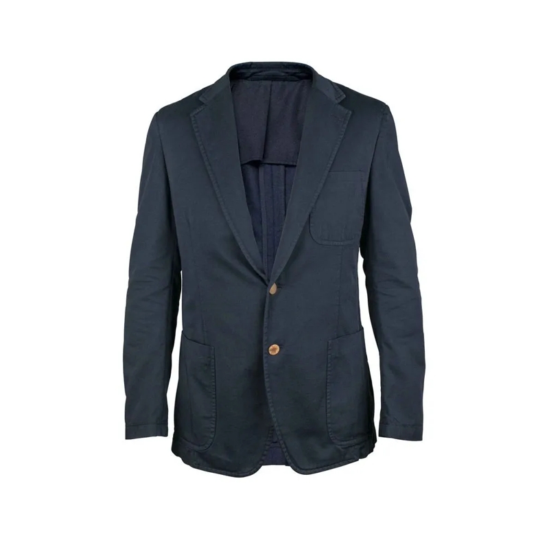 Prada Blazer Tailored Blue Cotton Jacket With Structured Design Black