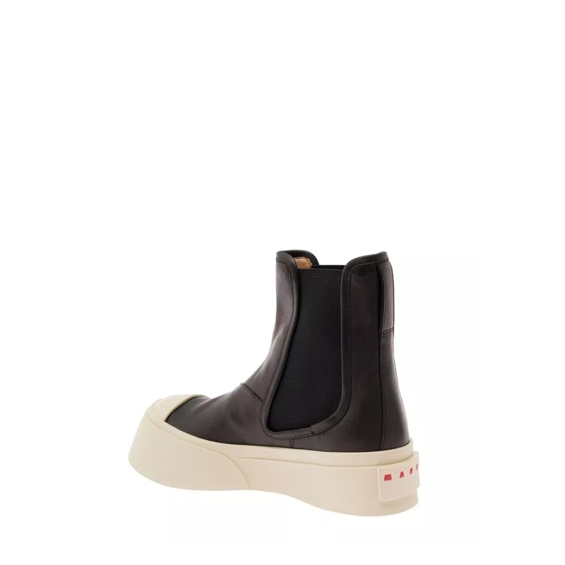 Marni Stiefel Black Chelsea Boots With Logo Patch In Leather Black(Image 11)