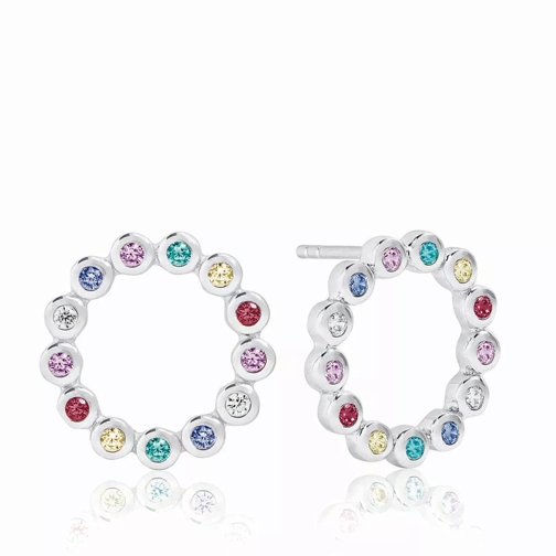 Sif Jakobs Jewellery Sardinien Circolo Piccolo Earrings Multicoloured Zirconia 925 Sterling Silver Clou d'oreille