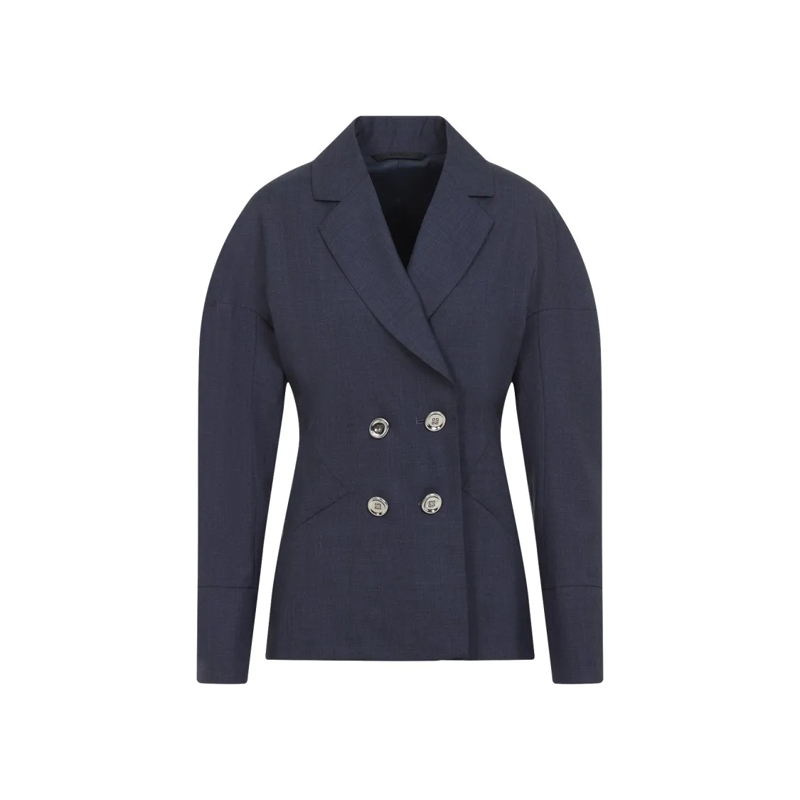 Givenchy Blazer Double-Breasted Tailored Jacket In Luxe Wool Blue