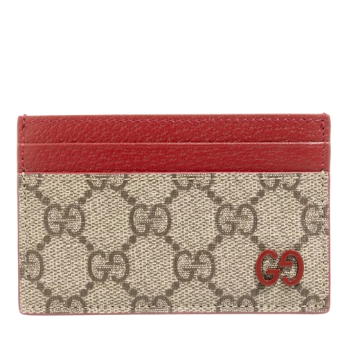 Gucci GG Detail Cardholder Beige / Red Card Case