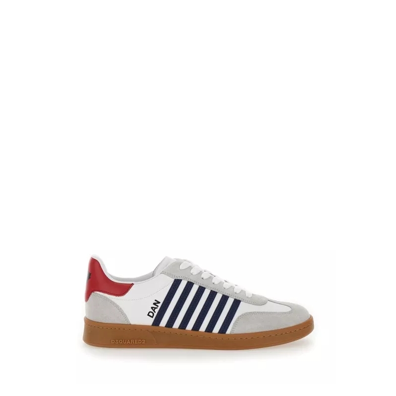 Dsquared2 Lage-top sneaker Sneakers - Calfskin+Crust - White+Blue+Red Multicolor
