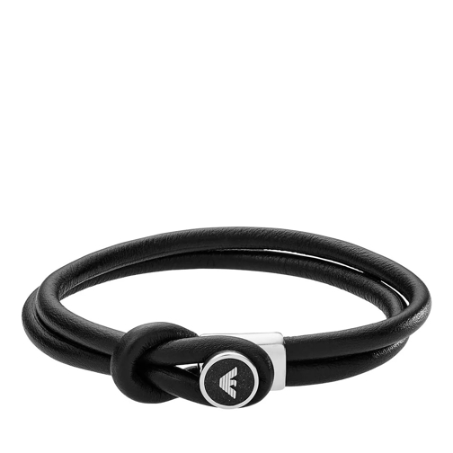 Emporio Armani Leather Toggle Bracelet Silver Bracelet