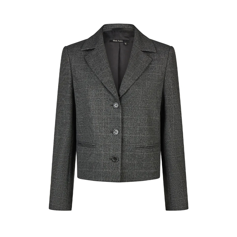 Marc Aurel Blazer Verkürzter Blazer mit Glencheck schwarz