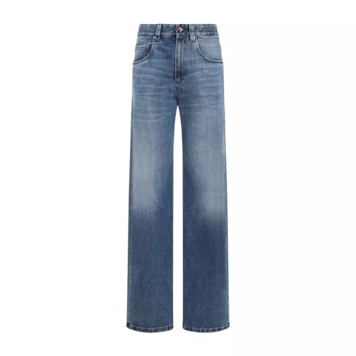 Brunello Cucinelli Straight Leg Blue Cotton Jeans Blue 