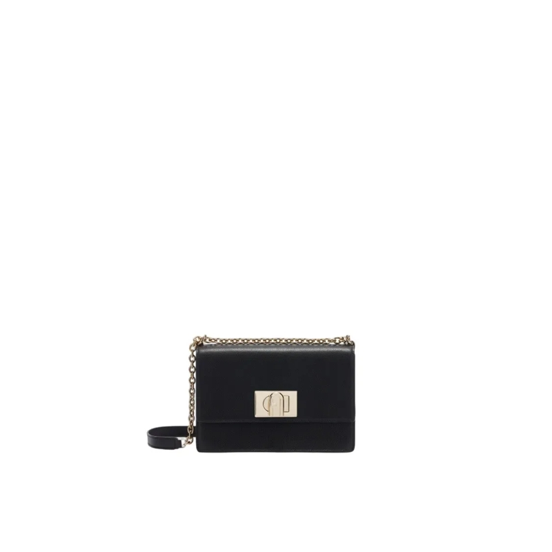 Furla Schultertasche 1927 Mini Leather Croosbody Bag, Black Black