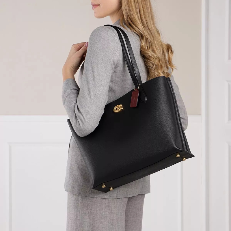 Coach Tote Polished Pebble Leather Willow Tote B4/Black(Image 2)