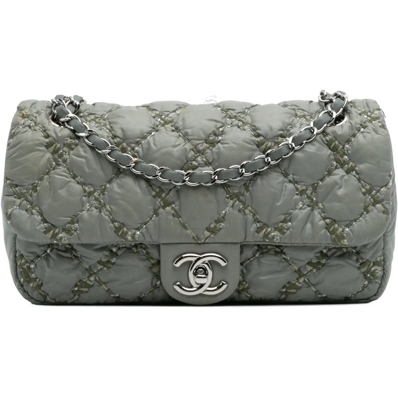 Chanel Sac à bandoulière Paris-Byzance Nylon Tweed On Stitch Bubble Accordi grau